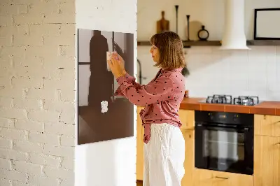 Magnetic glass dry erase board in brown