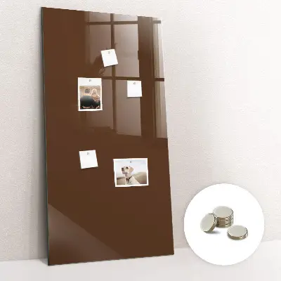 Magnetic glass dry erase board in brown
