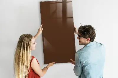 Magnetic glass dry erase board in brown
