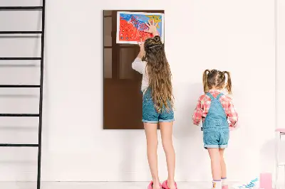 Magnetic glass dry erase board in brown