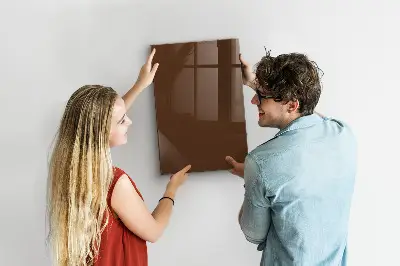 Magnetic glass dry erase board in brown