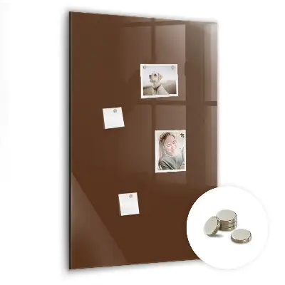 Magnetic glass dry erase board in brown