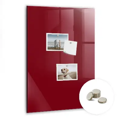 Magnetic glass dry erase board in burgundy