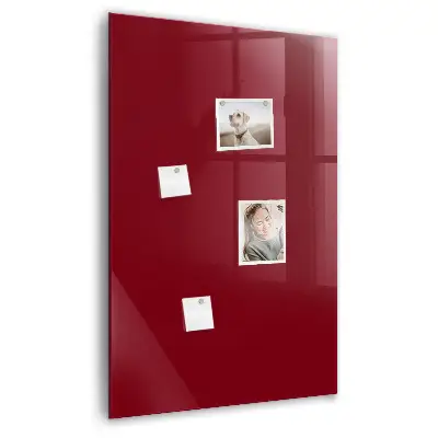 Magnetic glass dry erase board in burgundy