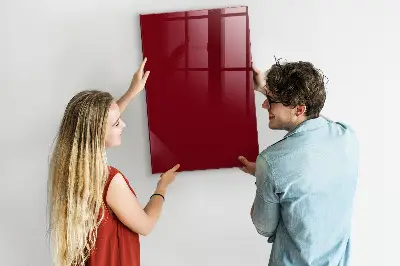 Magnetic glass dry erase board in burgundy