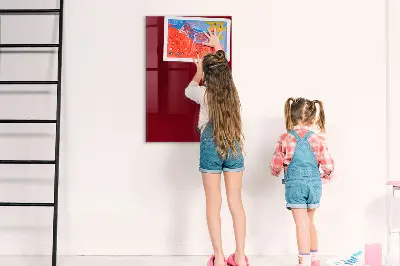 Magnetic glass dry erase board in burgundy