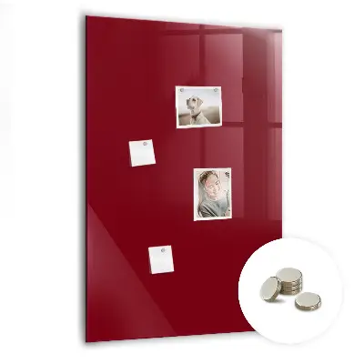 Magnetic glass dry erase board in burgundy