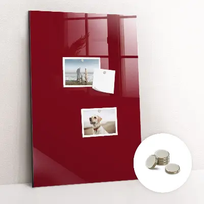Magnetic glass dry erase board in burgundy