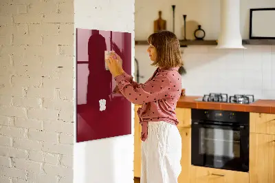 Magnetic glass dry erase board in burgundy