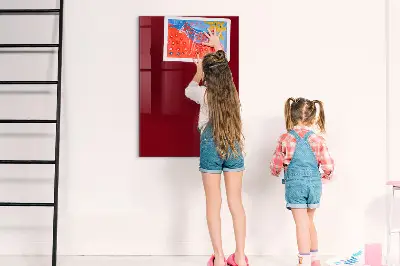 Magnetic glass dry erase board in burgundy