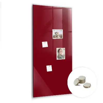 Magnetic glass dry erase board in burgundy