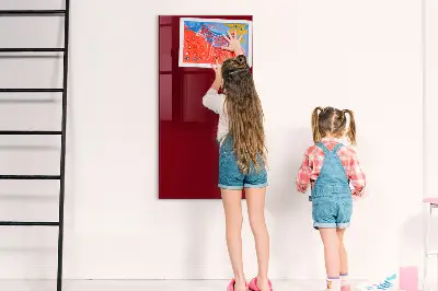 Magnetic glass dry erase board in burgundy