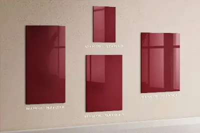 Magnetic glass dry erase board in burgundy