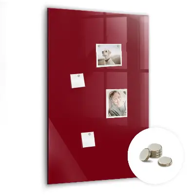Magnetic glass dry erase board in burgundy