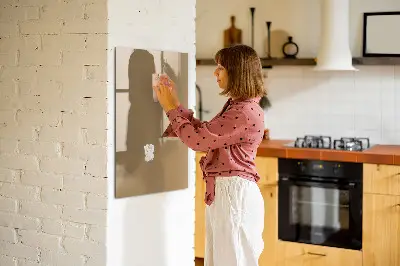 Magnetic wall board in dark beige