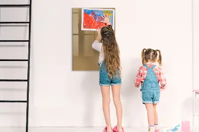 Magnetic wall board in dark beige