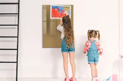 Magnetic wall board in dark beige