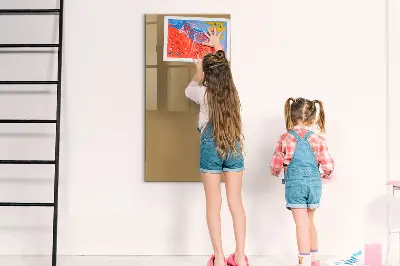 Magnetic wall board in dark beige