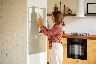 Magnetic Glass Dry Erase Board in Beige