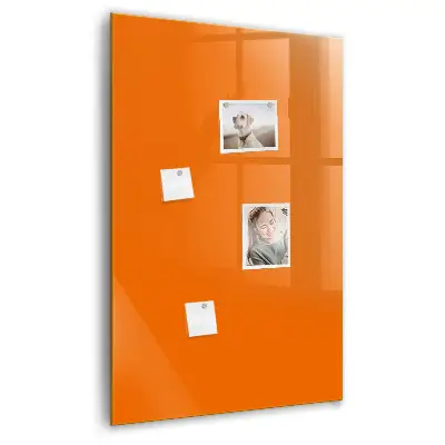 Magnetic glass dry erase board in orange