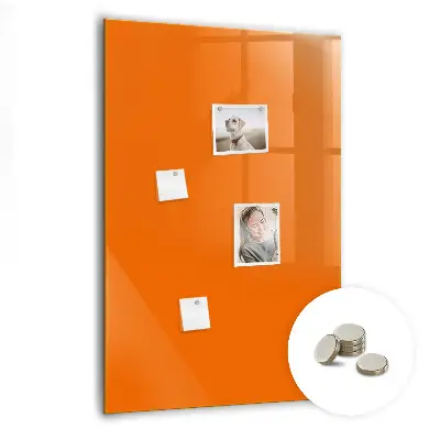 Magnetic glass dry erase board in orange