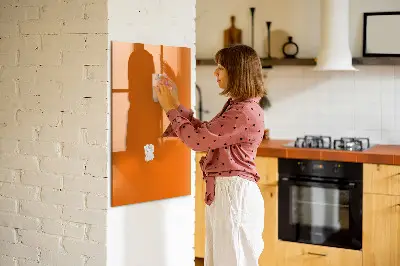 Magnetic glass dry erase board in orange