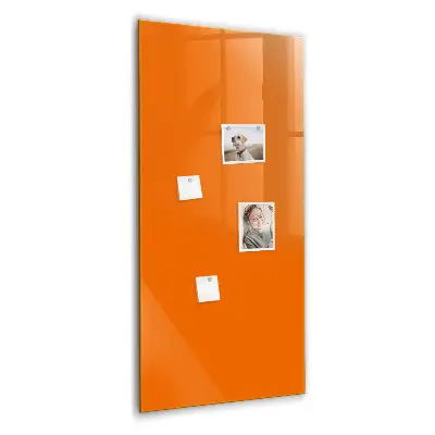 Magnetic glass dry erase board in orange