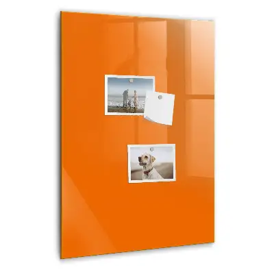 Magnetic glass dry erase board in orange