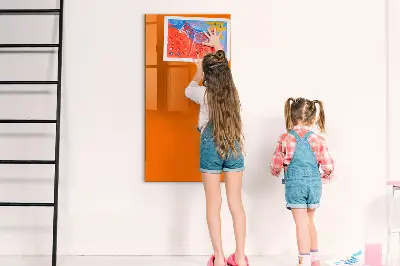 Magnetic glass dry erase board in orange