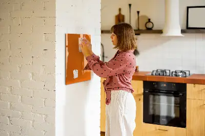 Magnetic glass dry erase board in orange