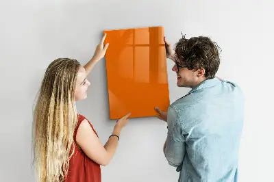 Magnetic glass dry erase board Orange color