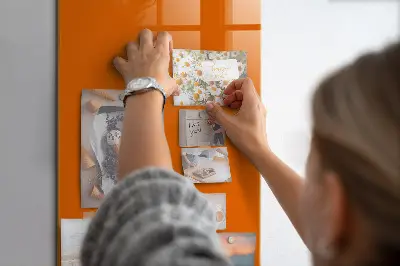 Magnetic glass dry erase board in orange