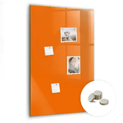 Magnetic glass dry erase board Orange color