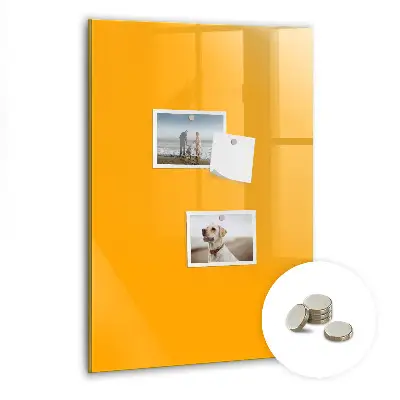 Magnetic glass dry erase board in golden yellow
