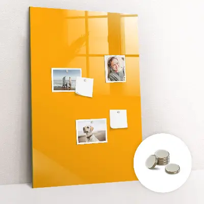 Magnetic glass dry erase board Golden yellow color