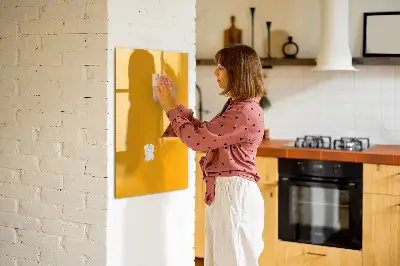 Magnetic glass dry erase board Golden yellow color