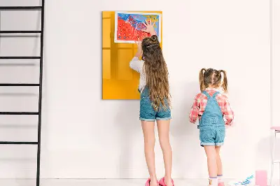 Magnetic glass dry erase board in golden yellow