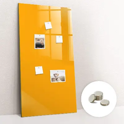 Magnetic glass dry erase board in golden yellow