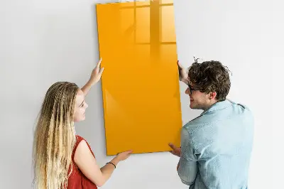 Magnetic glass dry erase board Golden yellow color