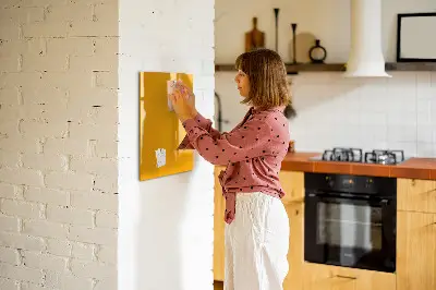 Magnetic glass dry erase board Golden yellow color