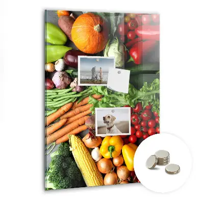 Magnetic wall board with autumn vegetables design