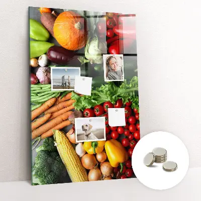 Magnetic wall board with autumn vegetables design