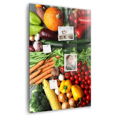 Magnetic wall board with autumn vegetables design