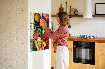 Magnetic wall board with autumn vegetables design