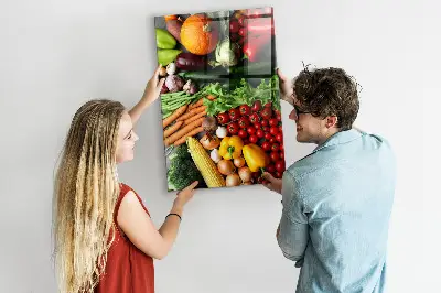 Magnetic wall board with autumn vegetables design