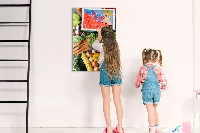 Magnetic wall board with autumn vegetables design