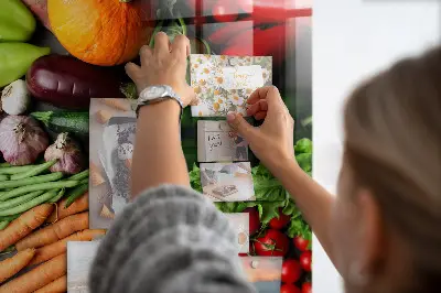 Magnetic wall board with autumn vegetables design