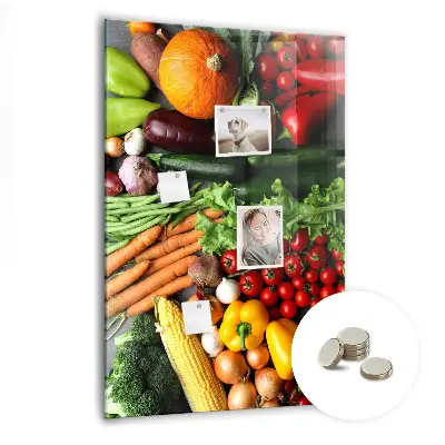 Magnetic wall board with autumn vegetables design