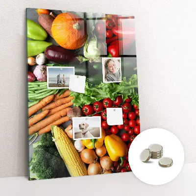 Magnetic wall board with autumn vegetables design