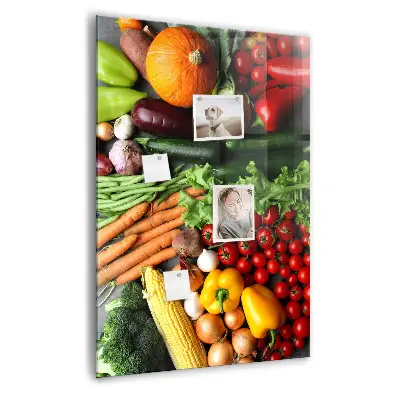 Magnetic wall board with autumn vegetables design